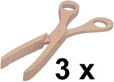 3 x Holzschere Holzzange Zuckerzange Gurkenzange Schere Ahorn oder Buche L 22 cm