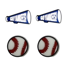 MLB New York Yankees Baseball Team For Crocs Shoe Charms Jibbitz - 4 Pieces