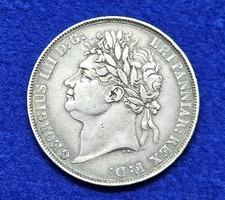 1822 Great Britain, Silver Crown Coin,  KGIIII King George IV - TERTIO EDGE