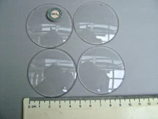 4 ANTIQUE UNUSED OLD STOCK BEVELLED CONVEX POCKET WATCH GLASSES dia 50mm(28 2/4)
