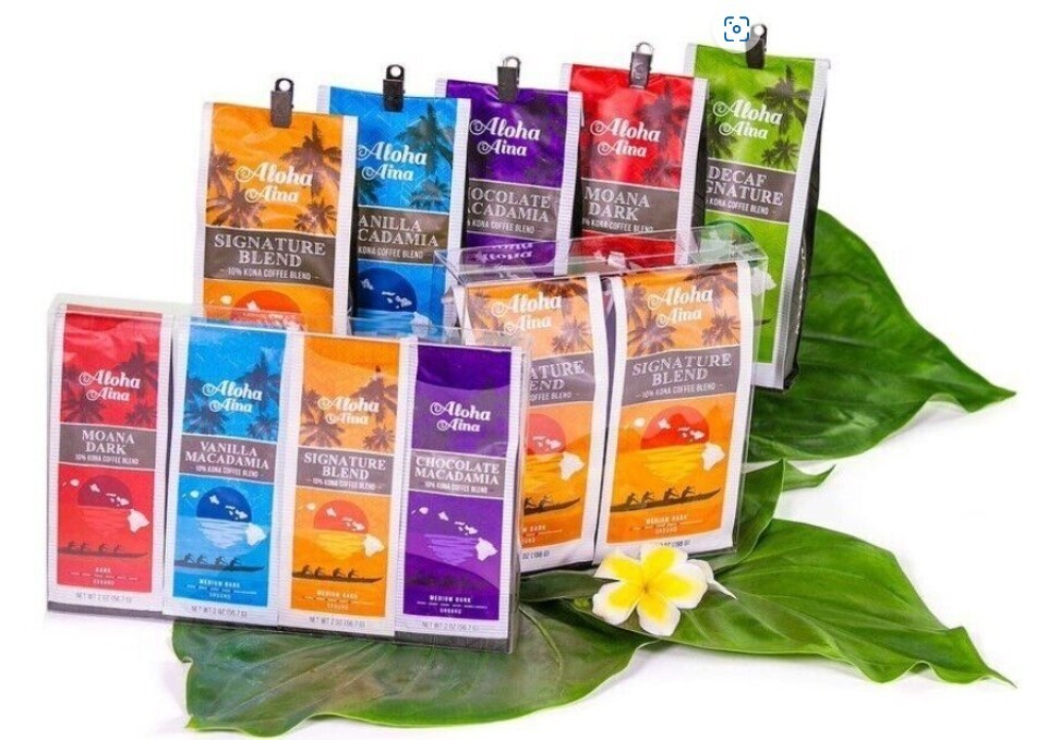 🌺Aloha Aina Coffee VANILLA MACADAMIA NUT  7oz Grind 10% Kona blend