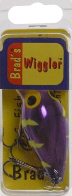 B.S. Fish Tales Wiggler Metallic Fishing Lure, Purple/Yellow