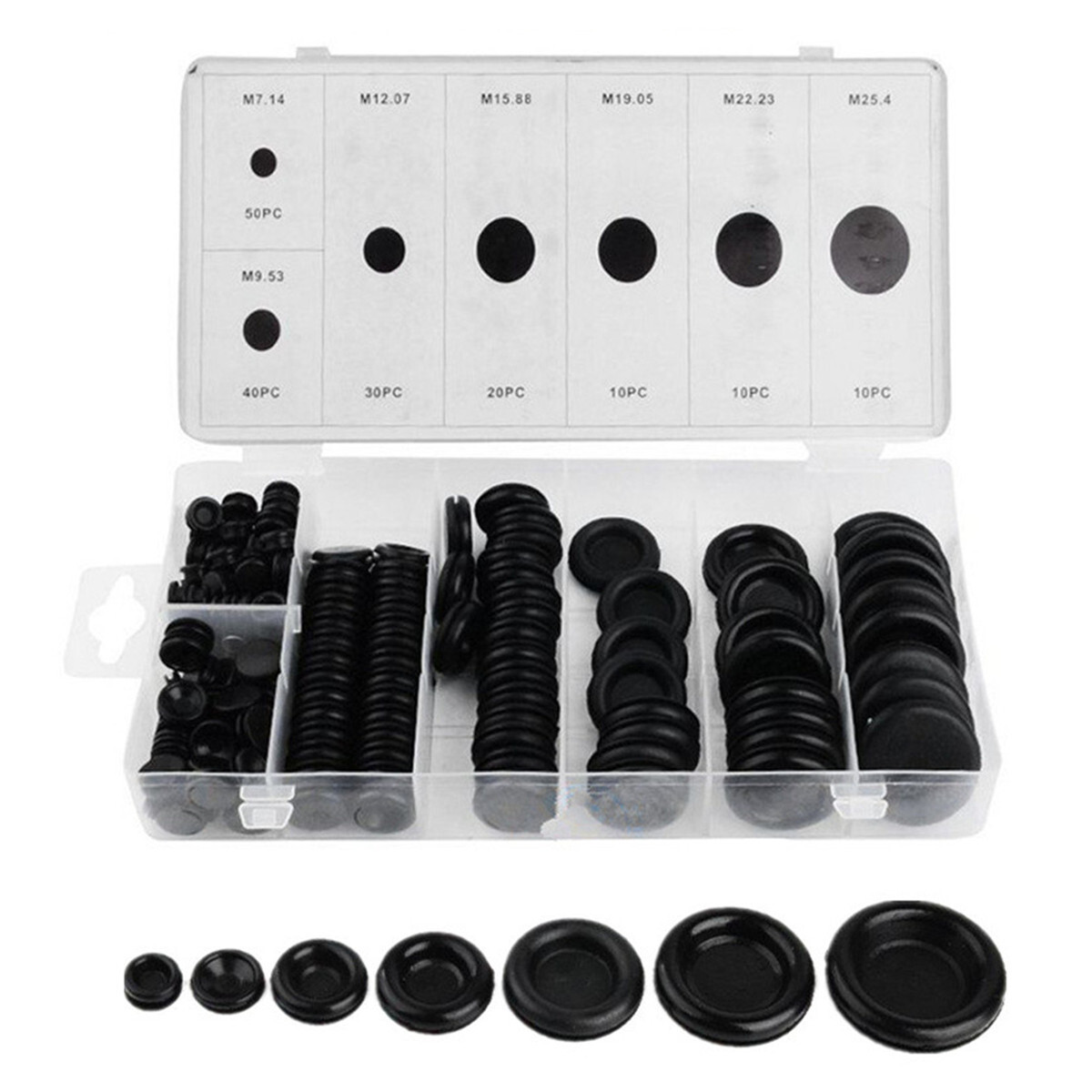 Car Grommet Firewall Hole Plug Power Wiring Gasket Assortment Kit 170PCS 7 Sizes