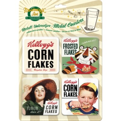 Kellogg´s Cornflakes Metall Untersetzer Set - 4 St.  - Toni Tiger !