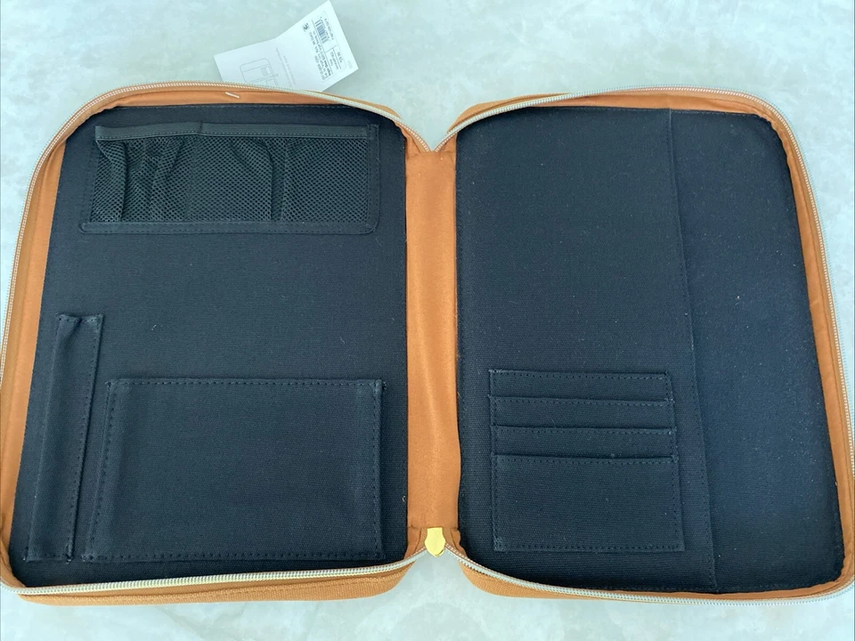 Lot of 2 HeyDay iPad Portfolio 10.5" Tablet Case Travel Tech Folio Tan Canvas - Image 2 of 4
