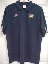 NOTRE DAME FIGHTING IRISH Men Navy Blue Short Sleeve Golf Polo Shirt M Adidas