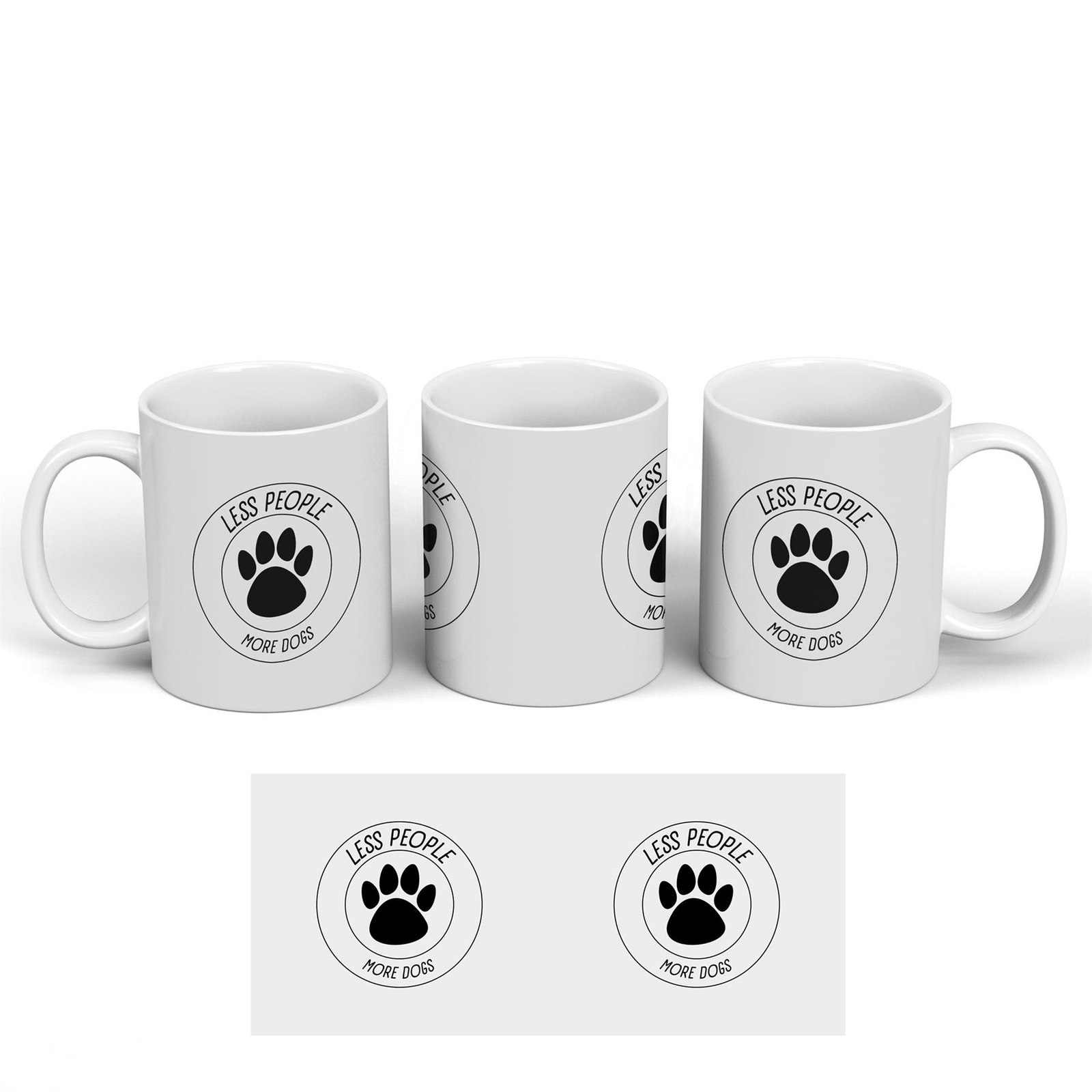 Less People More Dogs Sarcastic Humour Secret Santa Novelty Gift Ceramic Mug