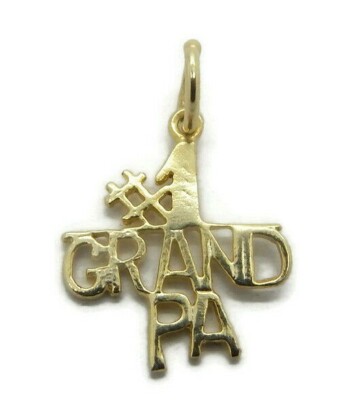 #1 Grandpa Pendant Charm 14k Yellow Gold!!