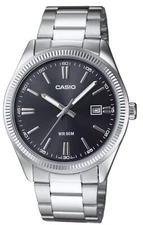 Casio MTP1302D-1A1 Men's Vintage Stainless Steel Black Dial Watch