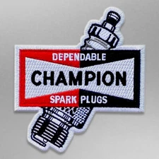 Champion Spark Plugs Embroidered Patch for Caps, Jackets, and Uniforms