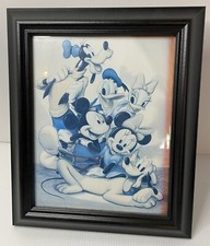 Disney Art Mickey Mouse  Friends Picture W/ Frame Kid Room Wall Decor 12.5x10.5