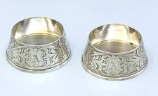Pair of Antique Sterling Silver Salt Cellars by Mauser of New York, circa 1905