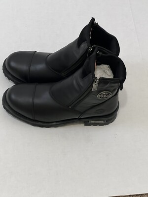 Milwaukee Leather Men\'s Black Leather Clean Laceless Boots w Double Zipper SZ 13 Milwaukee Leather MBM102 Men main image 4