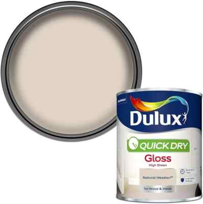 Dulux schnelltrocknender Glanzlack für Holz Metall natur hessisch 750ml