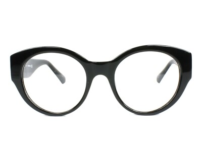 Swarovski SW5227 SK5227 001 Black Big Plastic Round Eyeglasses Frame 50-19-140