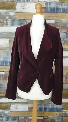Laura Clement lila Baumwolle Damen Blazer Jacke Gr UK 12