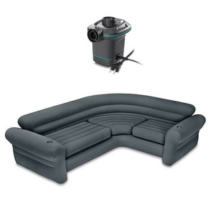 Intex Inflatable Corner Sectional Sofa w/ 120V Quick Fill AC Electric Air Pump - Click1Get2 Half Price