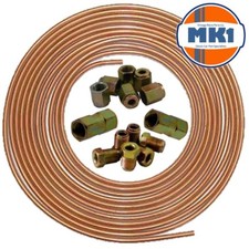 Jensen 25ft 3/16" Copper Brake Pipe Male Female Nuts Joiner Tube Joint Kit