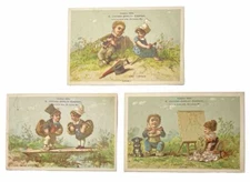 3 Victorian trade cards E Jaccard St Louis MO Silversmiths Watch Importers B64