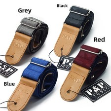 Neu Gitarrengurt 100 % Baumwolle weich verdickte Polsterung für Bass/Akustik/Elektro