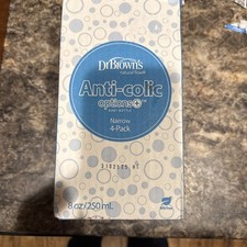 Dr. Brown's Anti-Colic Options Narrow Baby Bottles 8 oz 4 Pack NIB FREE SHIPPING