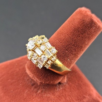 Vtg Sz 8.5 Ring 925 Sterling Silver Vermeil CZ Designer Ross Simons Jewelry Glam