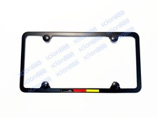 3d Germany Emblem Slim Style Black Stainless Steel Metal License Plate Frame
