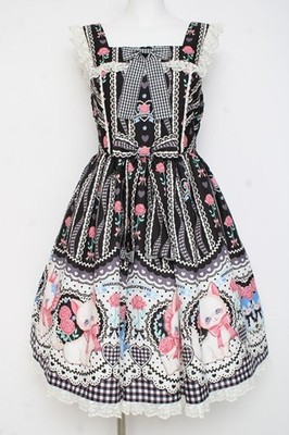 Angelic Pretty Be My Valentine Jumper Skirt JSK Black Sweet Lolita