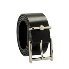 Versace Black 100 Leather Silver Medusa Head Decorated Belt US 46 IT 115