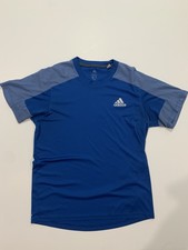 adidas Climalite Men's Blue/Gray Breathable Crew Neck Short Sleeve Tee M