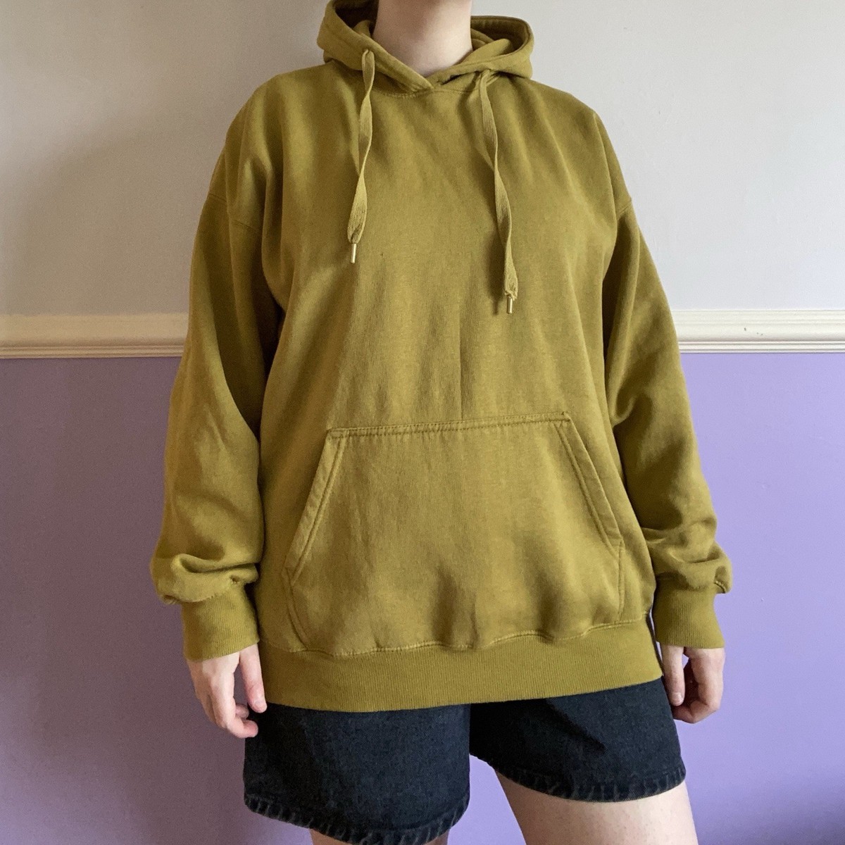 Pull&Bear Olive Green Oversized Hoodie Kangaroo Pocket M Uk Casual