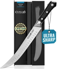Butcher Knife – 10″ Cimeter Breaking Knife, Razor Sharp Forged High Carbon Ge...