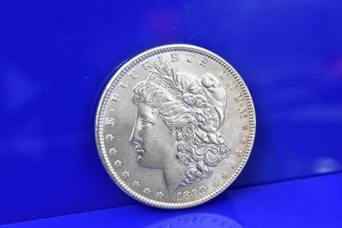 1890 P Silver Morgan Dollar BU Frosty White Mint State
