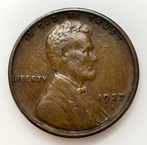 1927-S Lincoln Cent • Fine Details BN • Semi-Key Date • San Francisco Mint