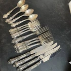 MEADOW ROSE BY WALLACE  STERLING FLATWARE  19 Pieces