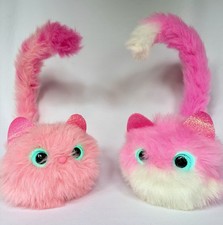 Pomsies Cat Interactive Plush PINKY  BLOSSOM Wearable Toy Skyrocket Two Cats