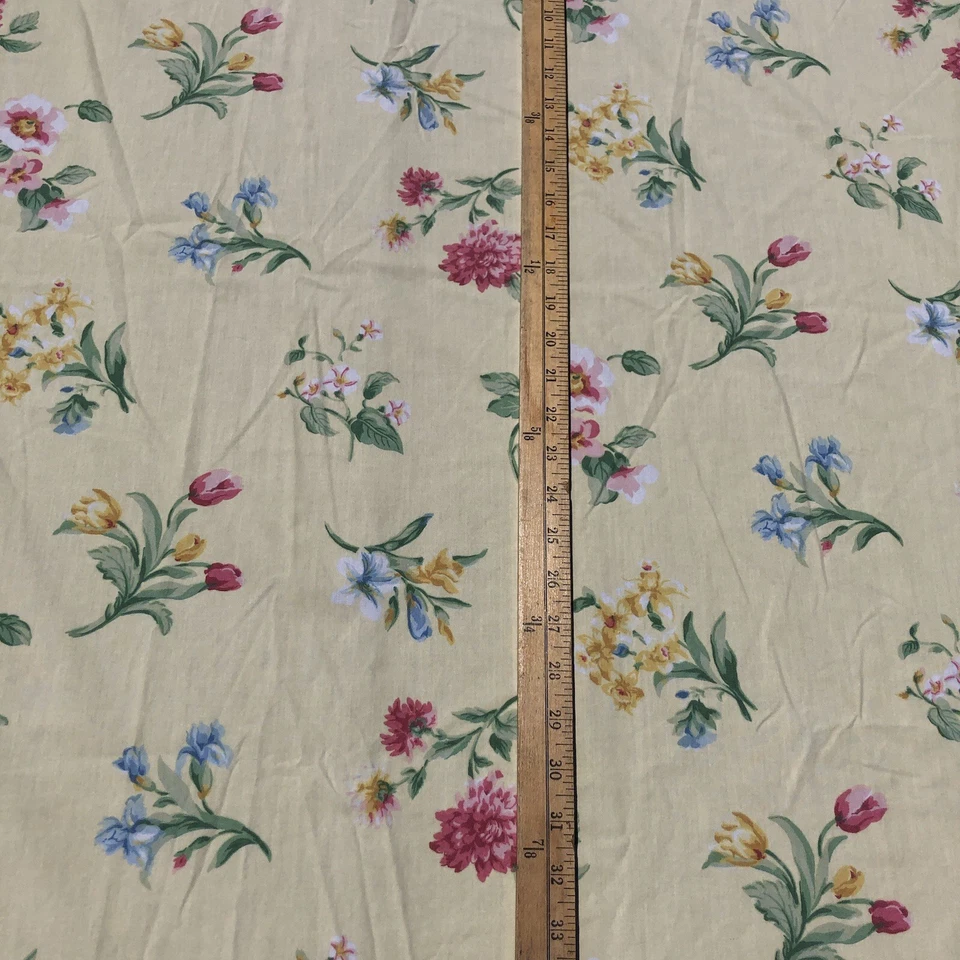 Springs Queen Size Flat Sheet Yellow Floral Polycotton Flowers - Image 4 of 4