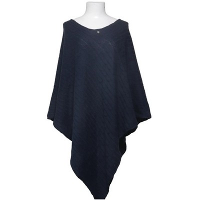Sebago, Poncho, Größe: 46, Blau, Baumwolle, Zopfstrick, Damen #iHn