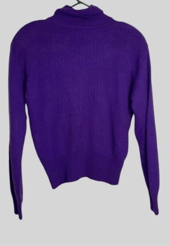 VTG Carson Pirie Scott Lambswool Blend TurtleNeck Sweater Women Size L Purple