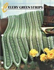 Celery Green Strips Annies Attic Crochet Afghan Pattern Page