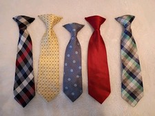 Kid's Clip On Ties Lot Of 5 Boys Ties Multiple Styles Colors Brands
