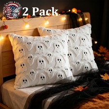 2 Pack Halloween Pillow Covers 18x18 Soft Plush for Couch Fall Decor,NEW