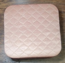 Vintage Women's Handkerchief Lingerie Box Quilted Satin Pink Vanity Storage
