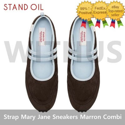 STAND OIL Strap Mary Jane Sneakers - Marron Combi=