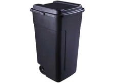 Rubbermaid 2054166 Roughneck 45 Gallon Wheeled Trash Container - Black