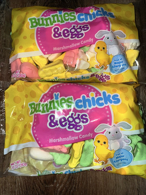 Spangler Bunnies Chicks Eggs Marshmallow Easter 2-Bags 10 Oz Each ~ 5/20/2026