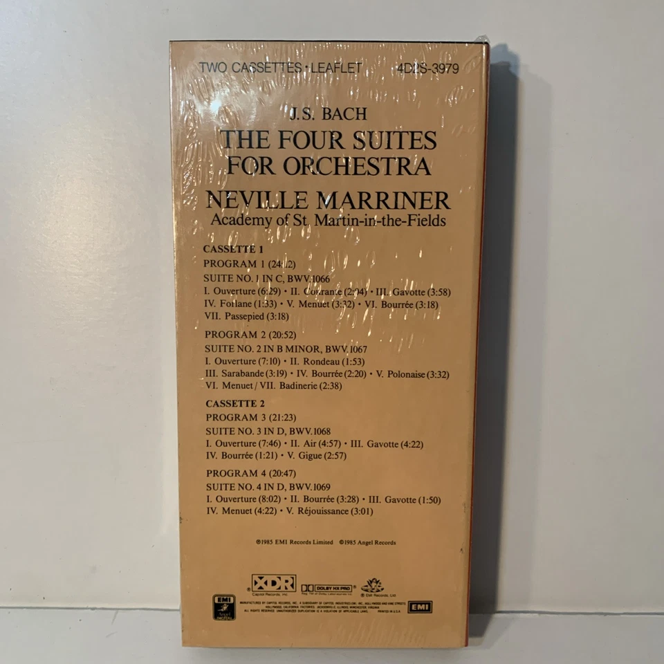 Vintage - Set of 2 Cassettes - J. S. Bach Four Suites for Orchestra NEW - EMI - Image 2 of 4