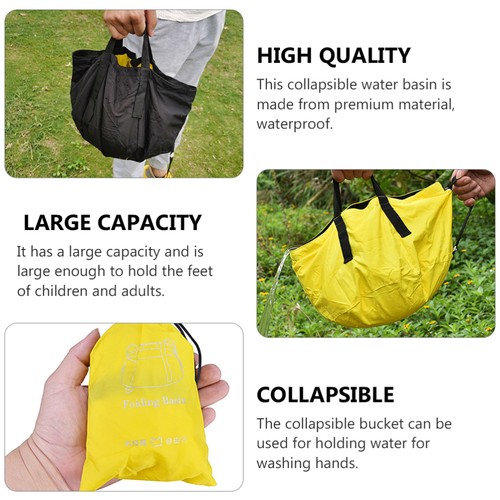 1Pc Outdoor Folding Travel Water Basin Portable Travel Foot Basin (Yellow) - Picture 12 of 12