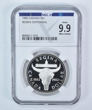 1982 Canada 1 Dollar Silver Regina Centennial Proof 9.9 UCAM NGC X NGCX