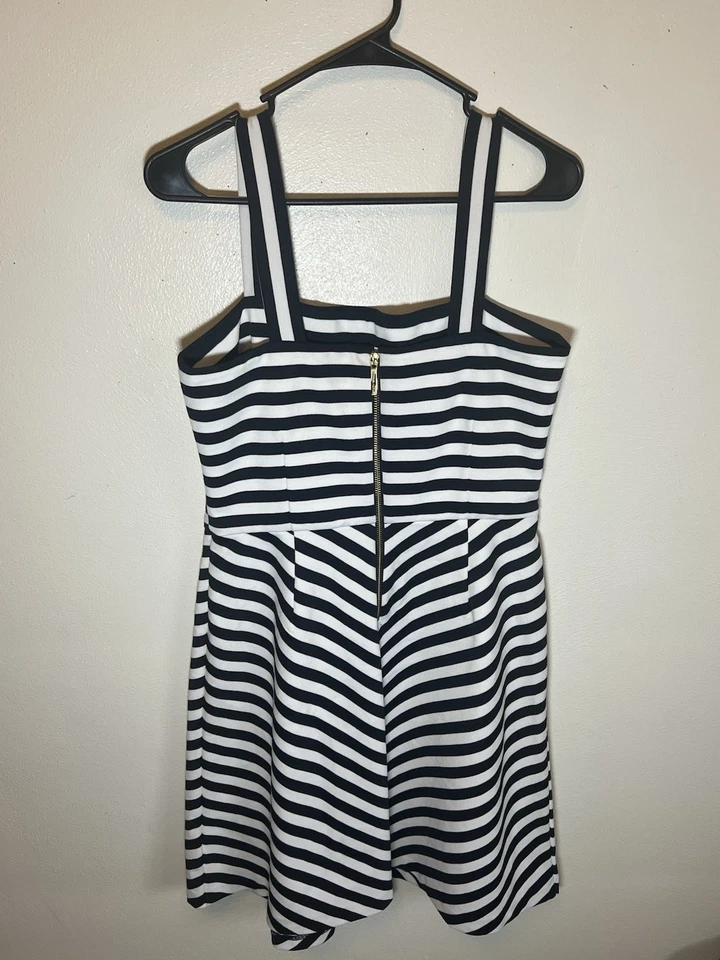 Vestido para mujer Michael Kors náutico azul y blanco a rayas talla 8 Foto 2 de 4